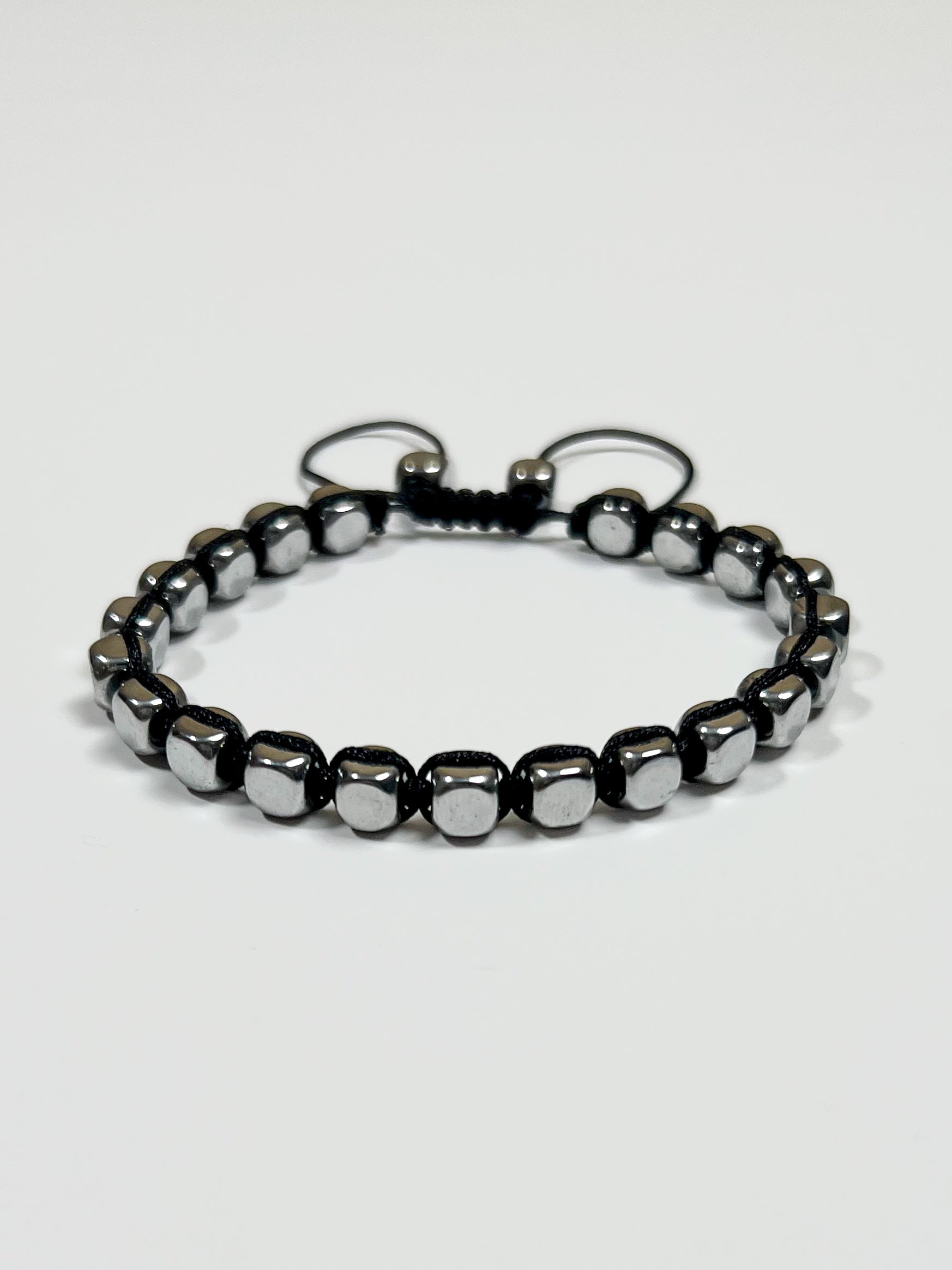 CUBE BEAD BRACELET · 3MM (SILVER)