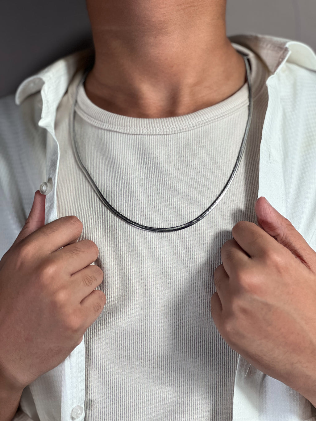 HERRINGBONE CHAIN · 3MM (SILVER)