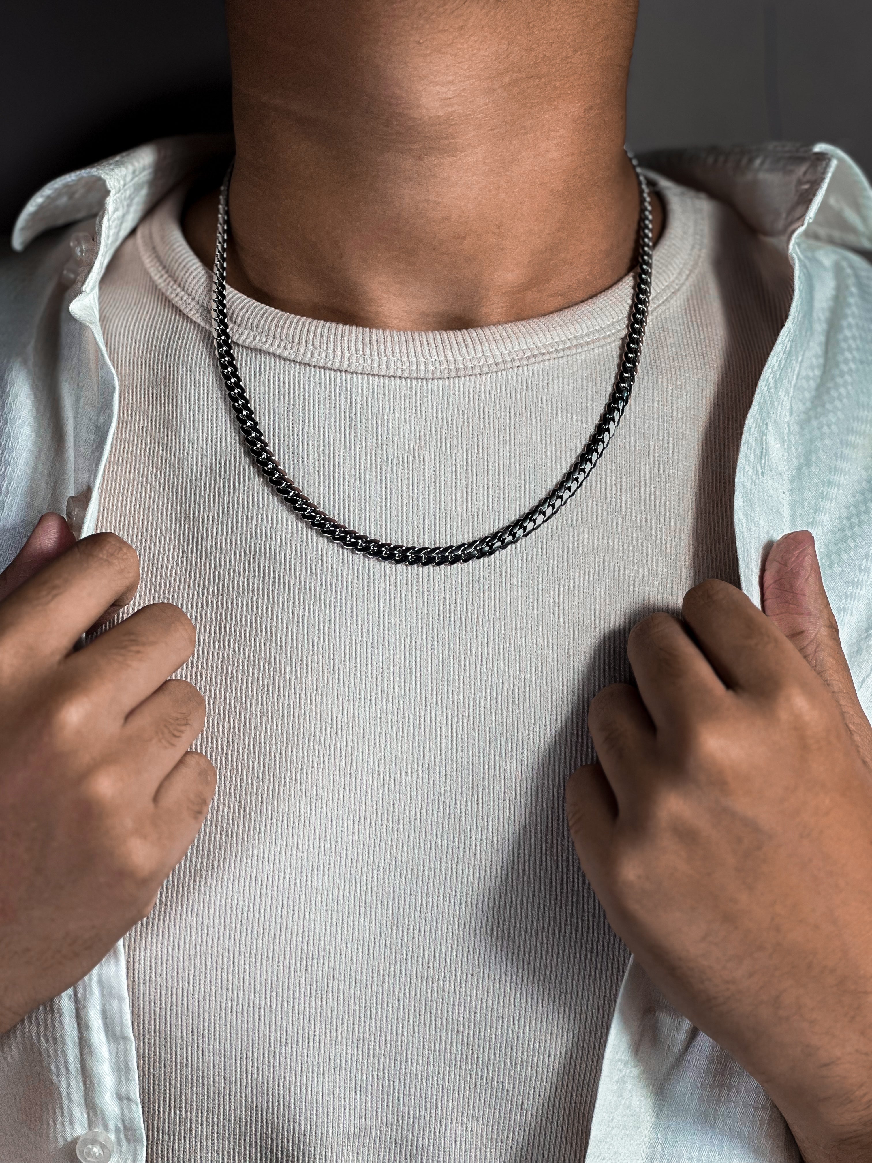 CLOSED CUBAN CHAIN · 5MM (SILVER)