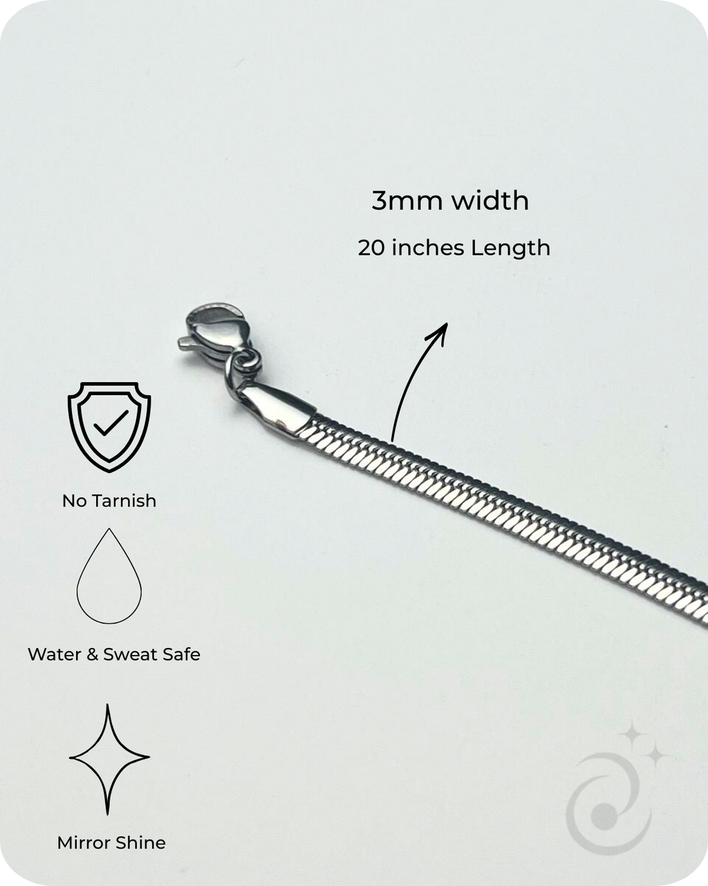 HERRINGBONE 3MM CHAIN (SILVER)