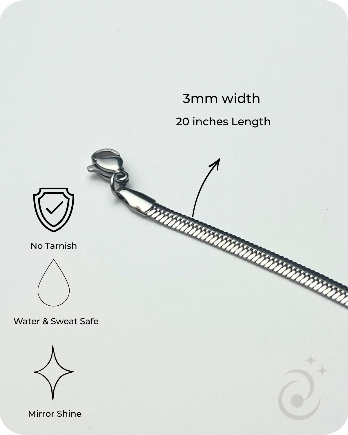 HERRINGBONE 3MM CHAIN (SILVER)