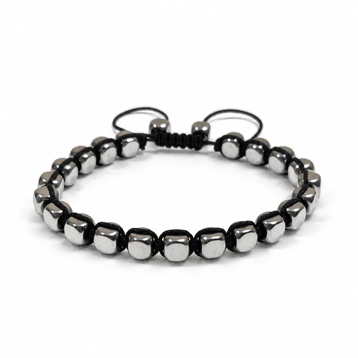 CUBE BEAD BRACELET · 3MM (SILVER)