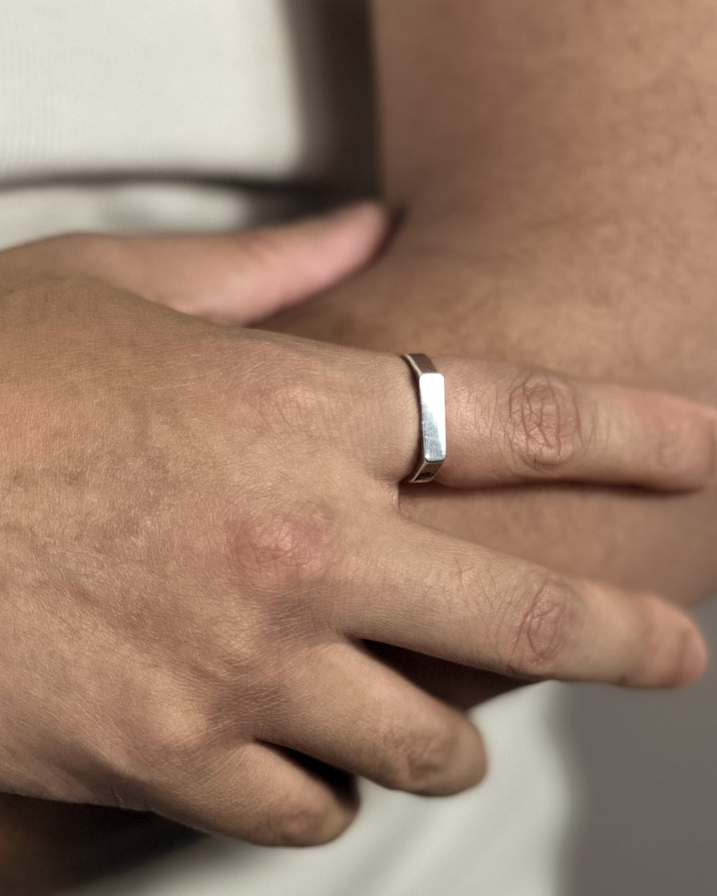 BAR SIGNET RING (SILVER)