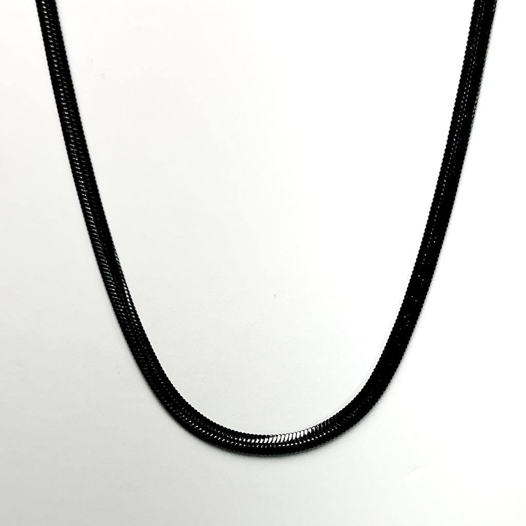 HERRINGBONE CHAIN · 3MM (BLACK)