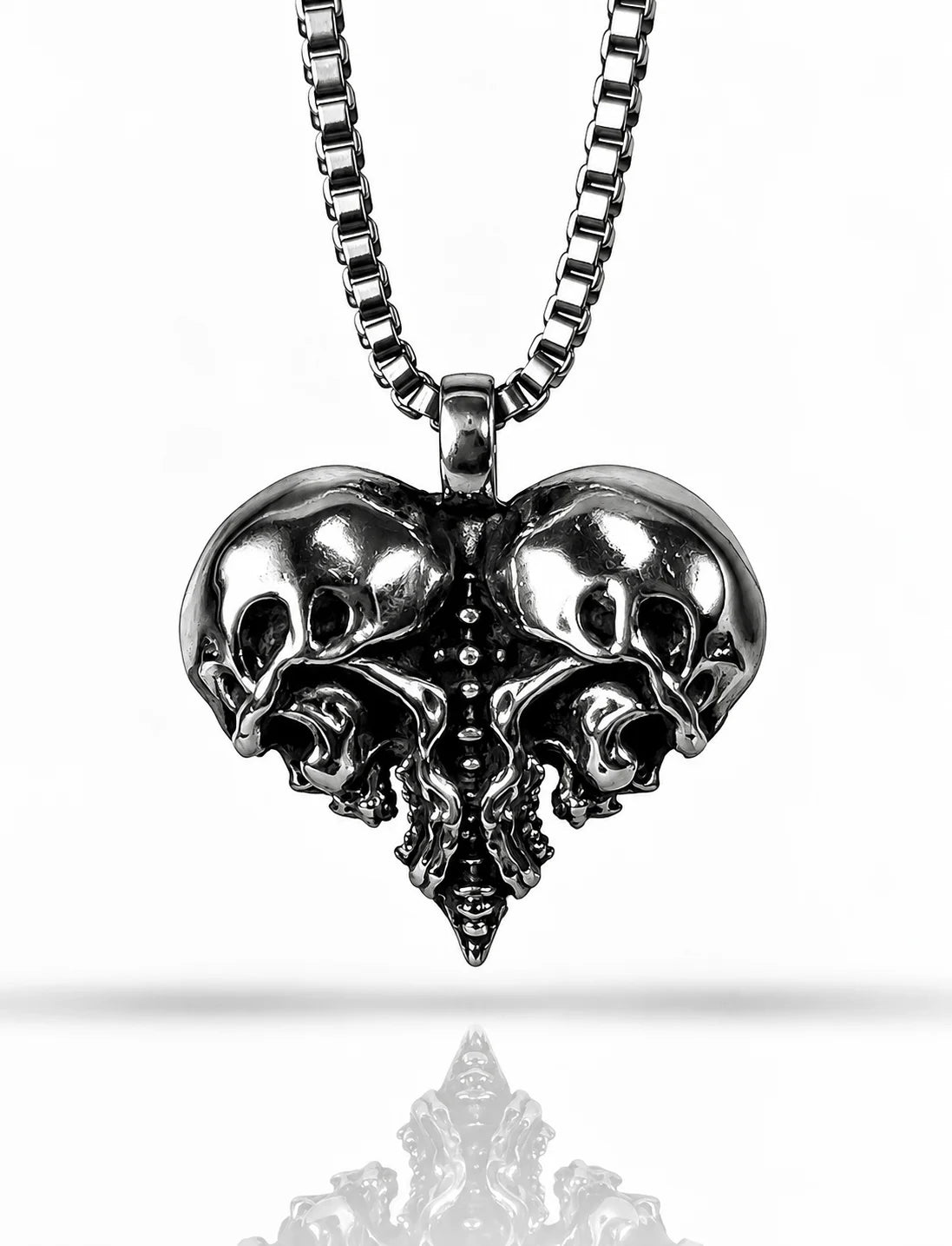 SKULLHEART PENDANT (SILVER)