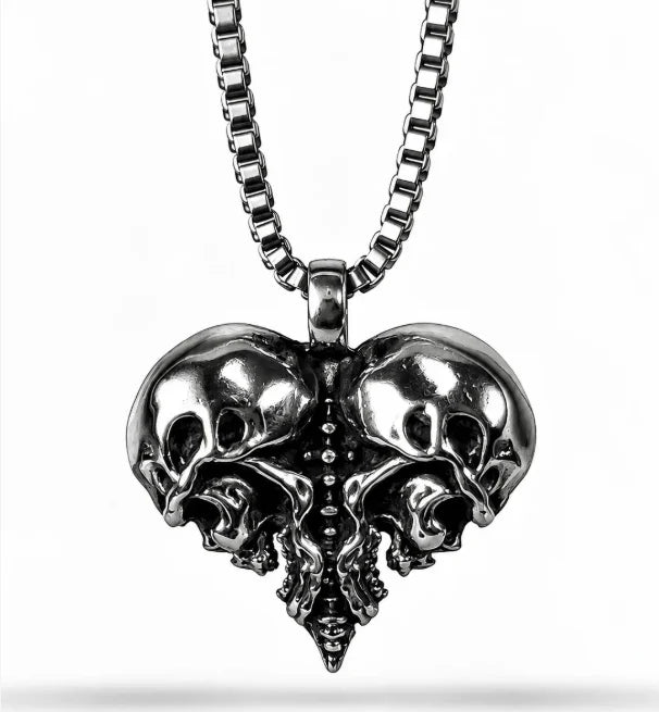 SKULLHEART PENDANT (SILVER)