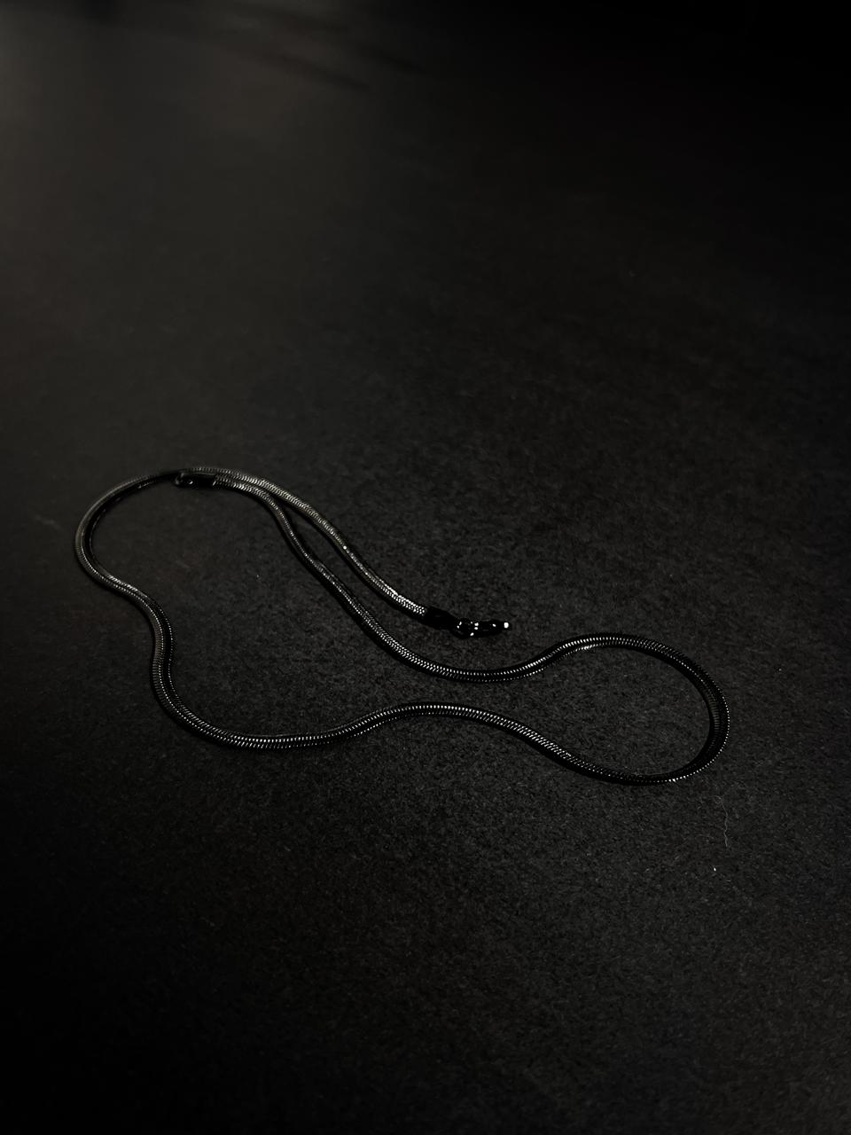Black Stainless Steel, Flat Snake Chain, men everyday wear