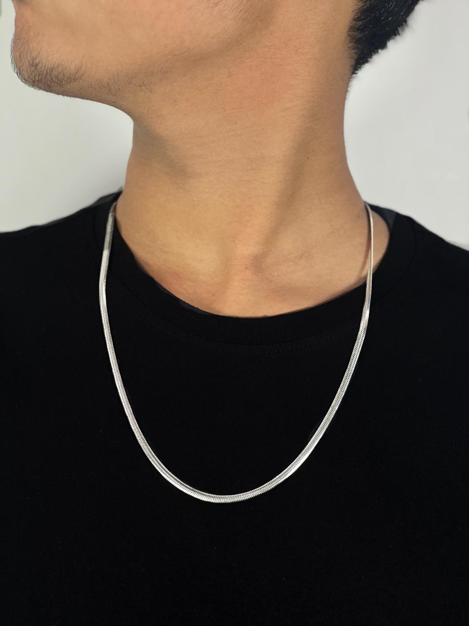 HERRINGBONE 3MM CHAIN (SILVER)